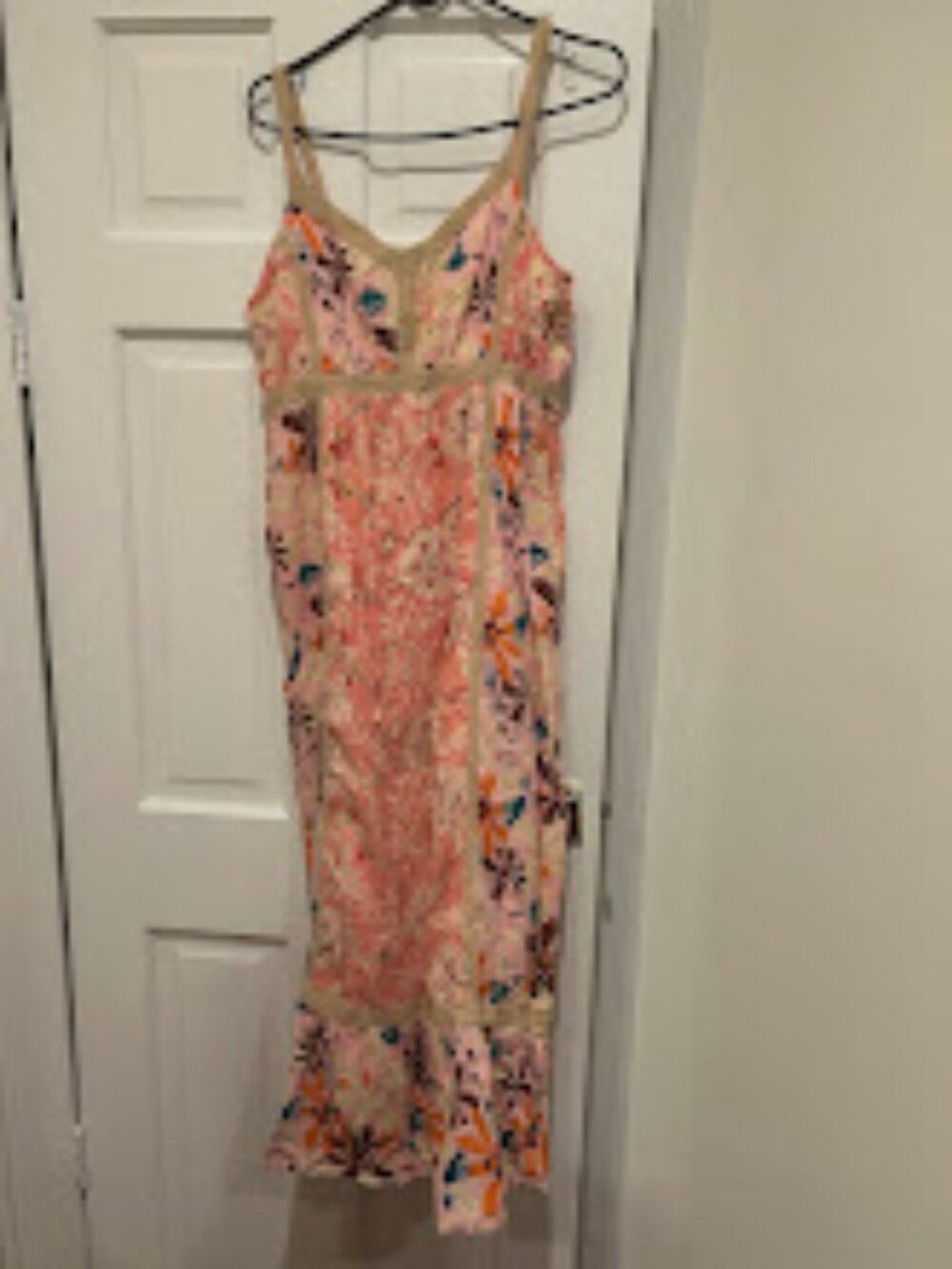 Garnet Hill Pink Floral Dress Size 8